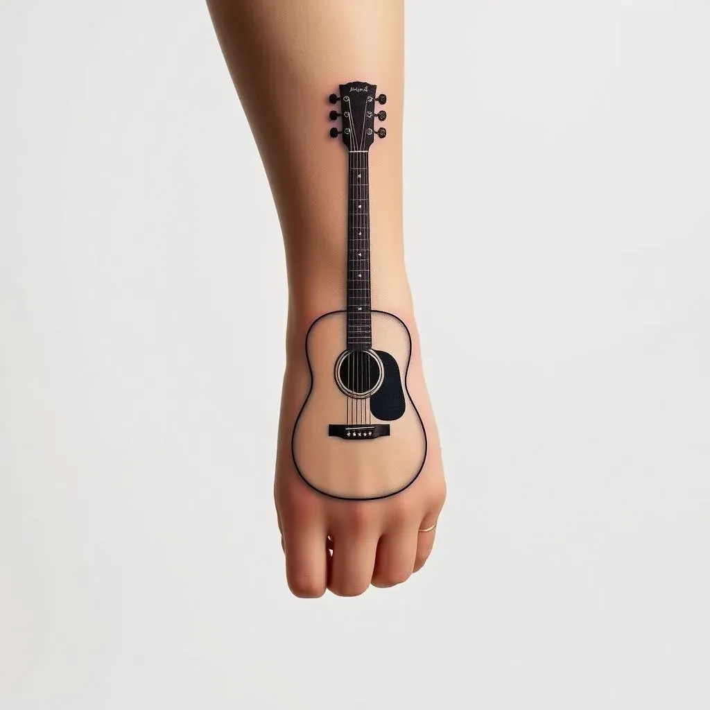 Acoustic Guitar Tattoo Designs: Simple and Elegant