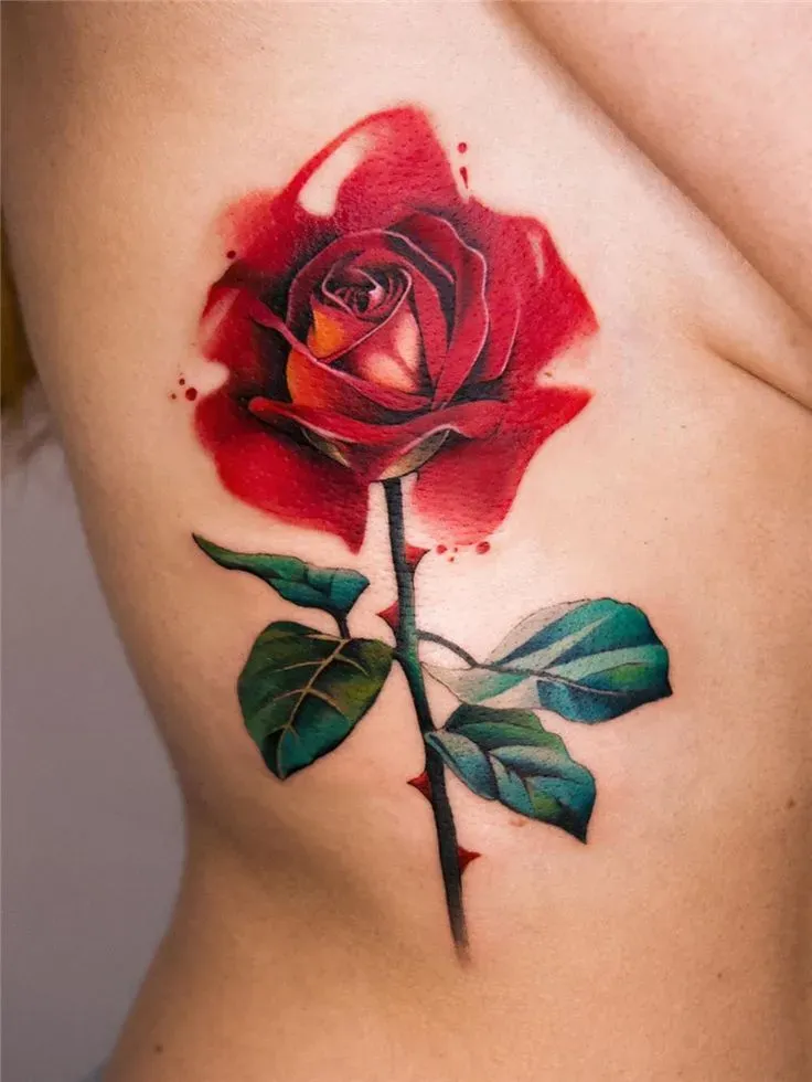 Adding Color and Elements to Rose Tattoo Designs for Ladies