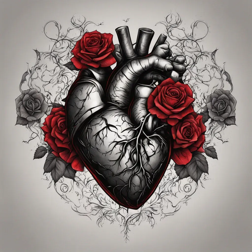 Classic and Modern Tattoo Designs Roses and Hearts