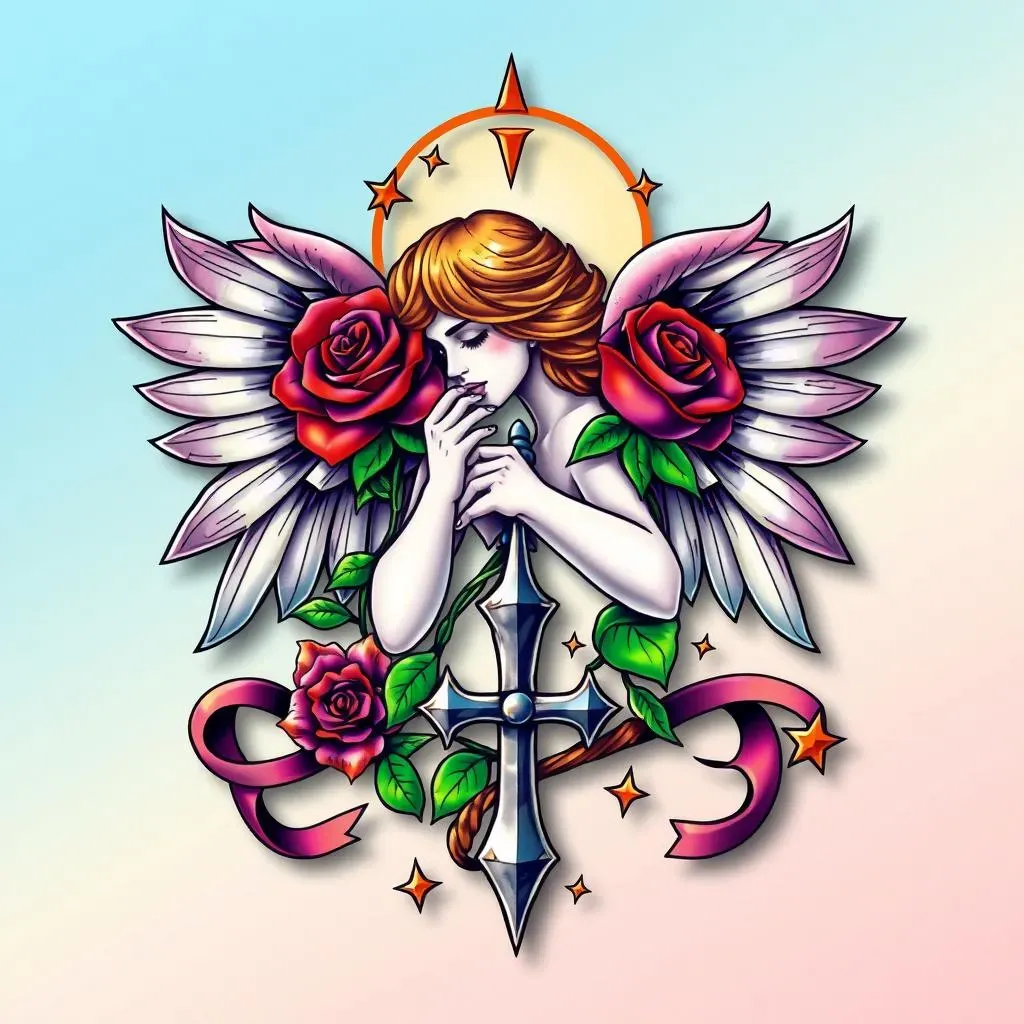 Combining Angel Tattoo Designs with Other Elements