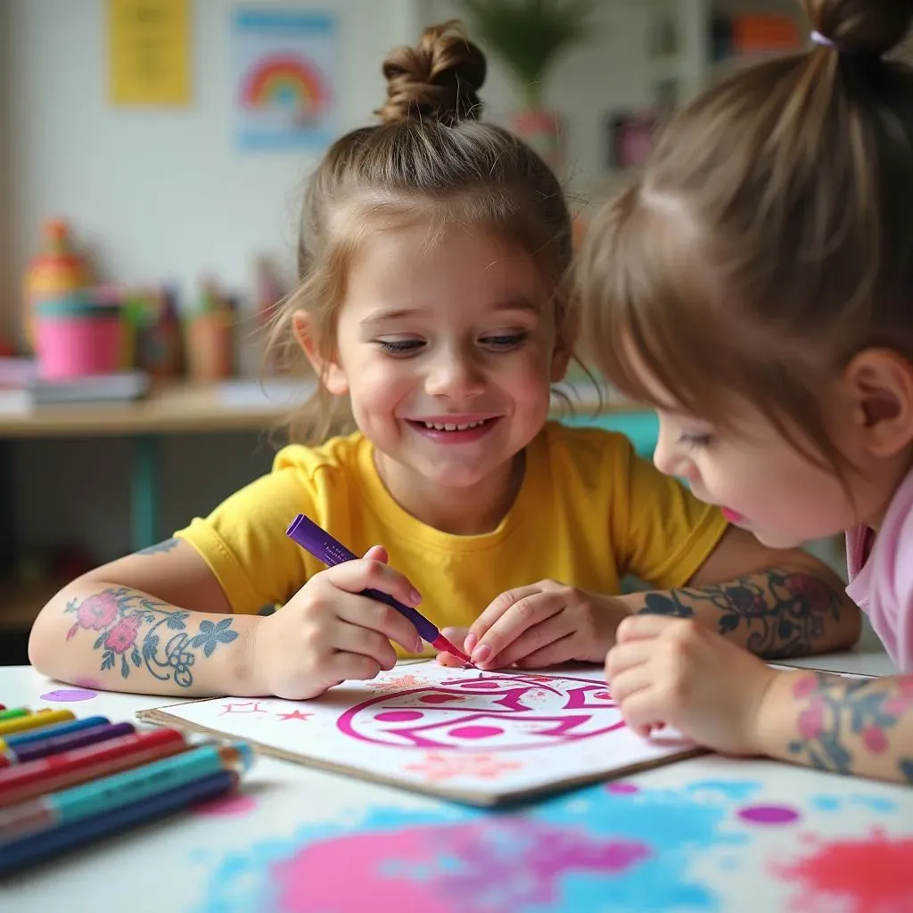 DIY Tattoo Designs Easy for Kids: Stencils and Markers