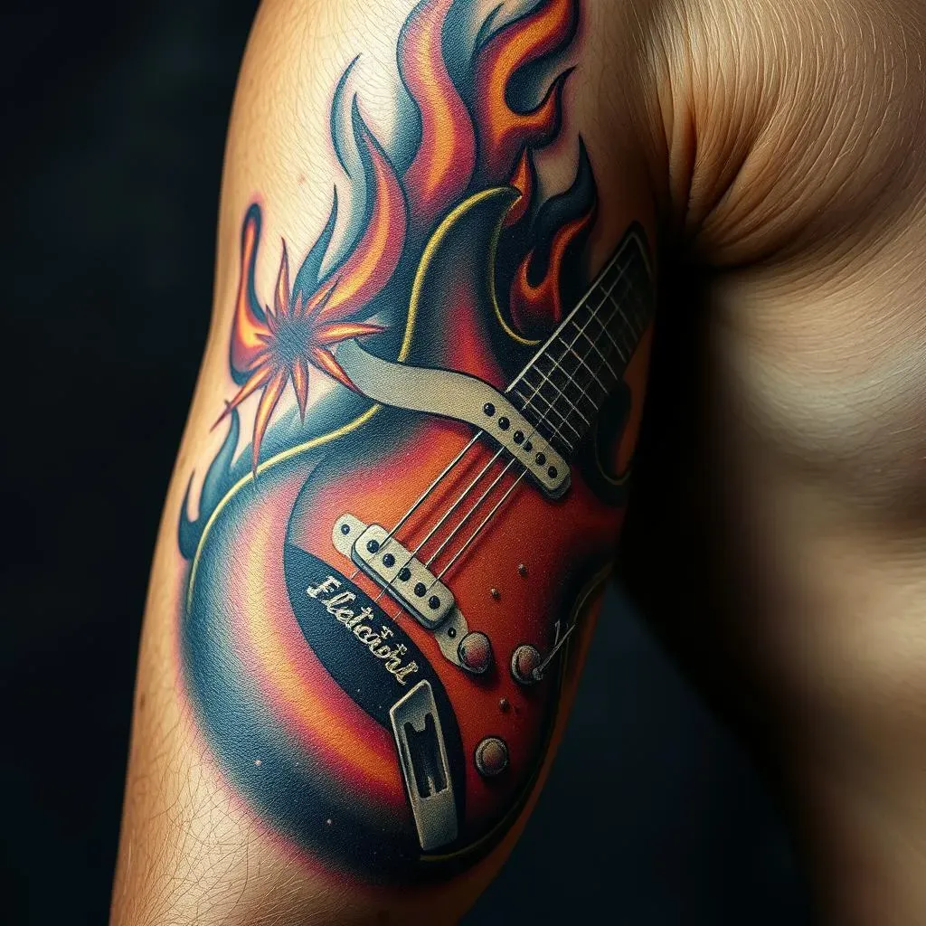 Electric Guitar Tattoo Ideas: Rock 'n' Roll Statements