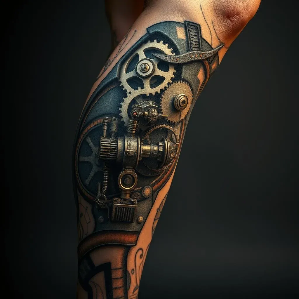 Exploring Biomechanical Leg Tattoo Designs for Men