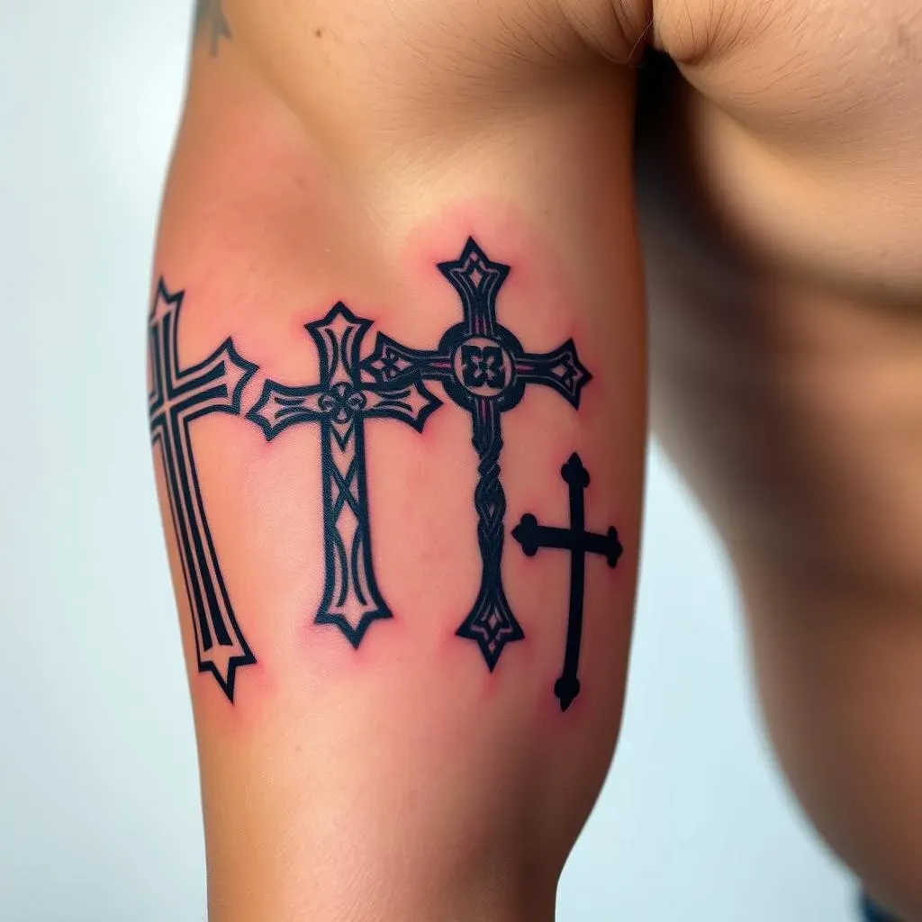 Exploring Different Styles of Cross Tattoos for Men's Arms