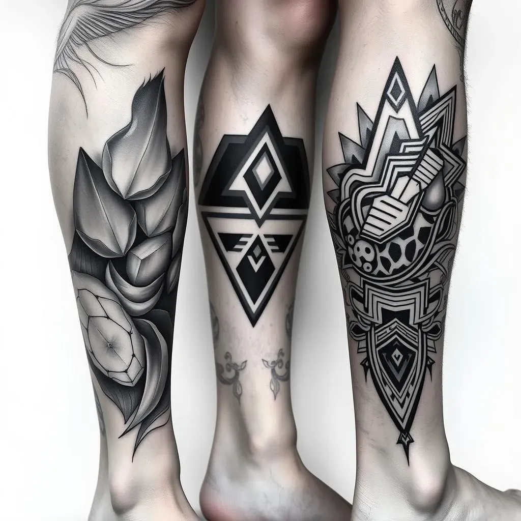 Exploring Styles of Black and Grey Leg Tattoos for Men