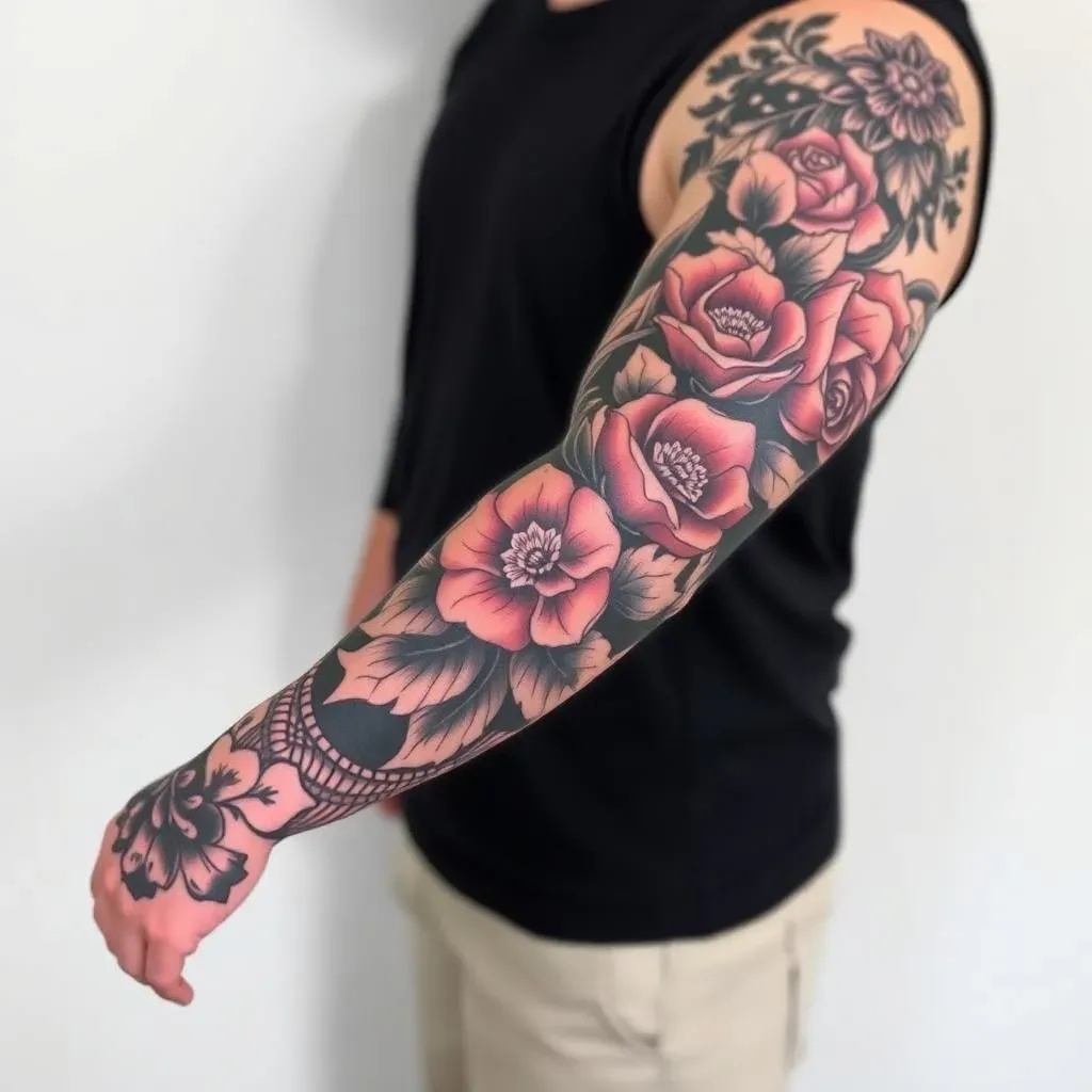 Finding the Perfect Artist for Your Floral Sleeve Tattoos for Men