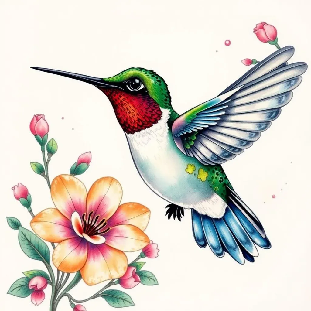 Hummingbird and Flower Tattoo Designs: Inspiration Gallery
