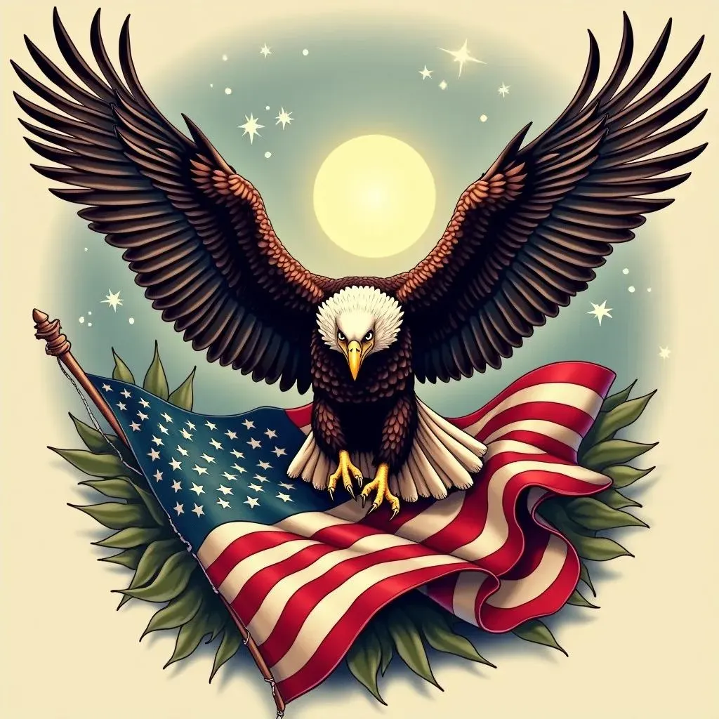 Patriotic Eagle Tattoo Designs: A Symbol of Freedom and National Pride