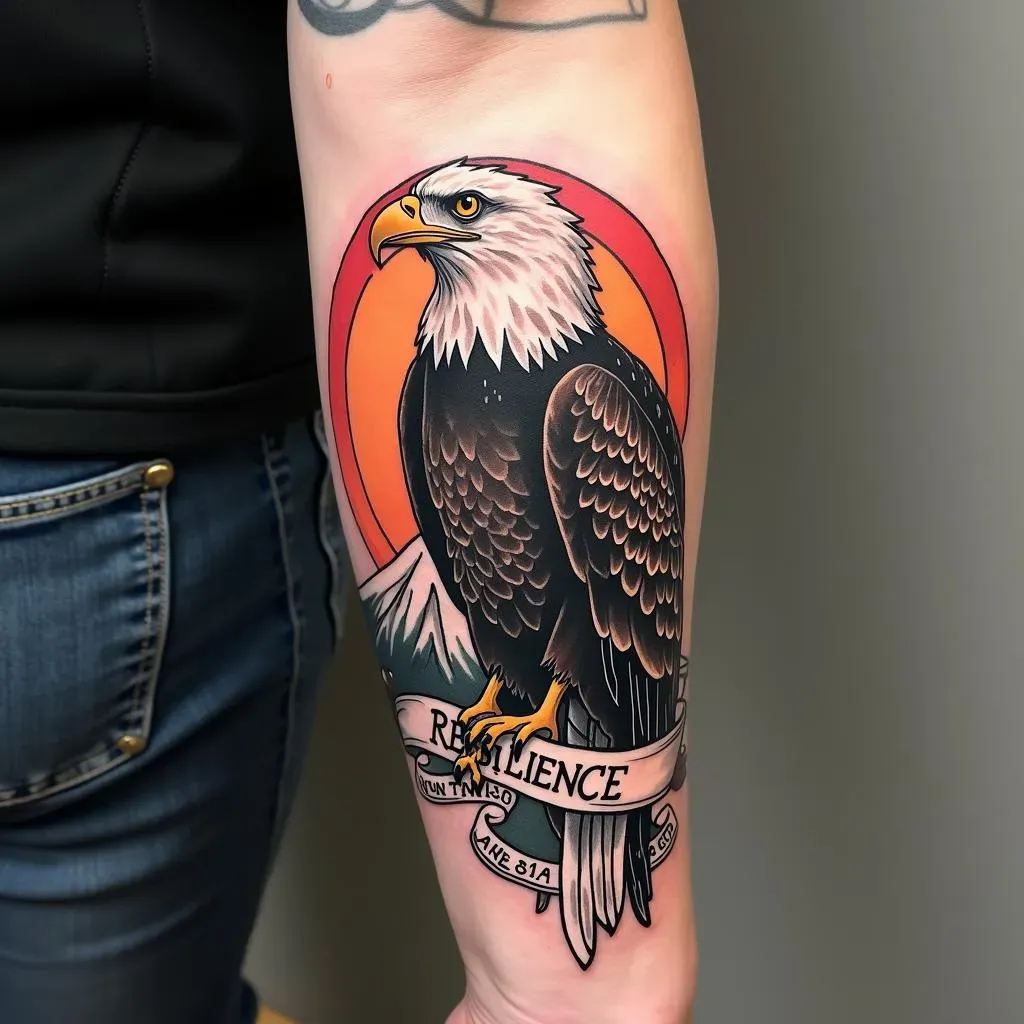 Perched Eagle Tattoo Designs: Symbolism and Placement