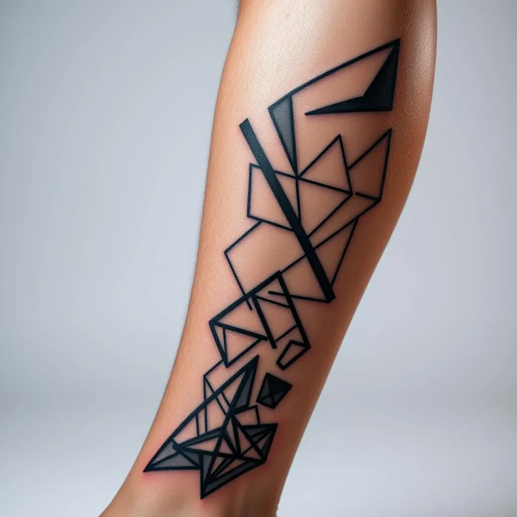 Placement and Size: Mastering Geometric Leg Tattoos for Men