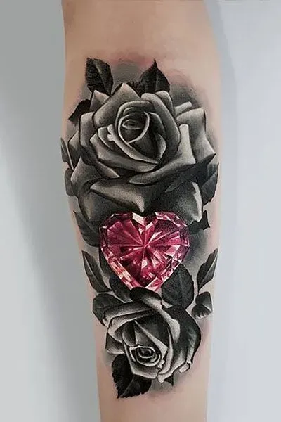 Placement Ideas for Tattoo Designs Roses and Hearts