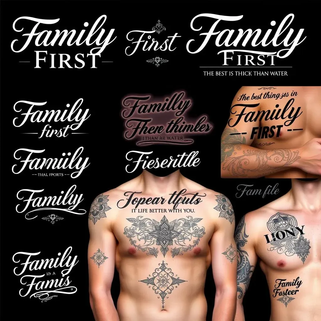 Popular Quote Tattoo Designs for Men Celebrating Family