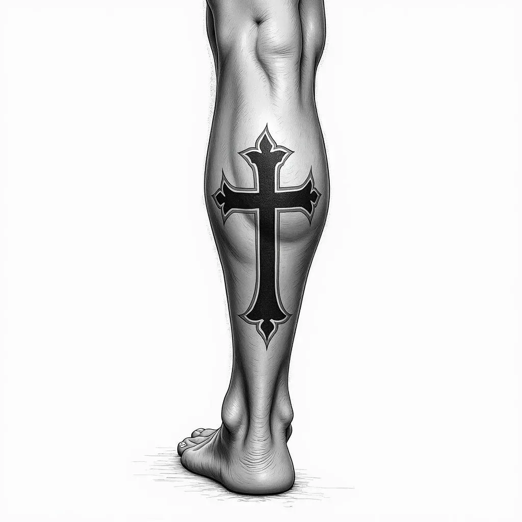 Popular Religious Leg Tattoo Designs for Men