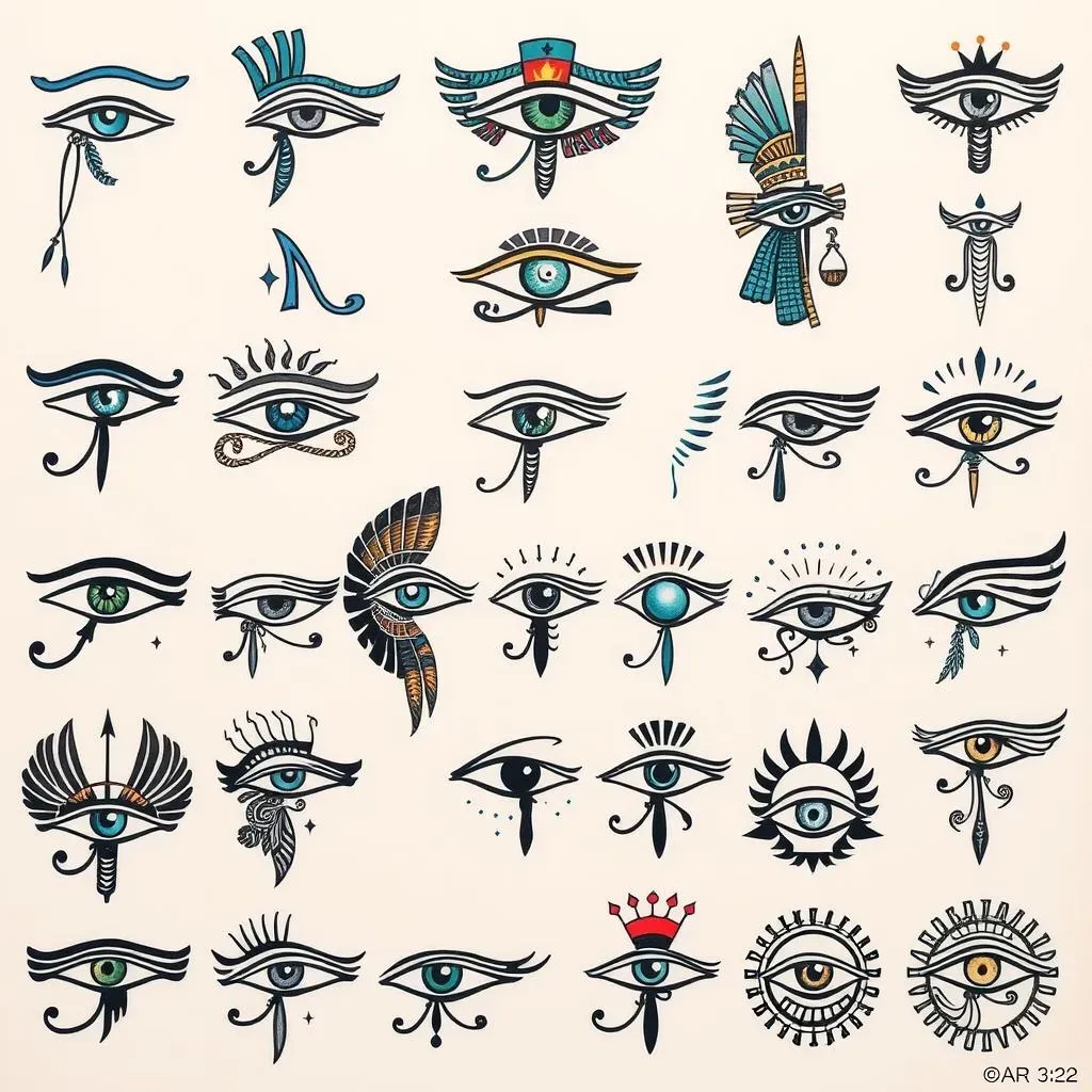 Popular Tattoo Designs Eye of Horus Variations and Interpretations