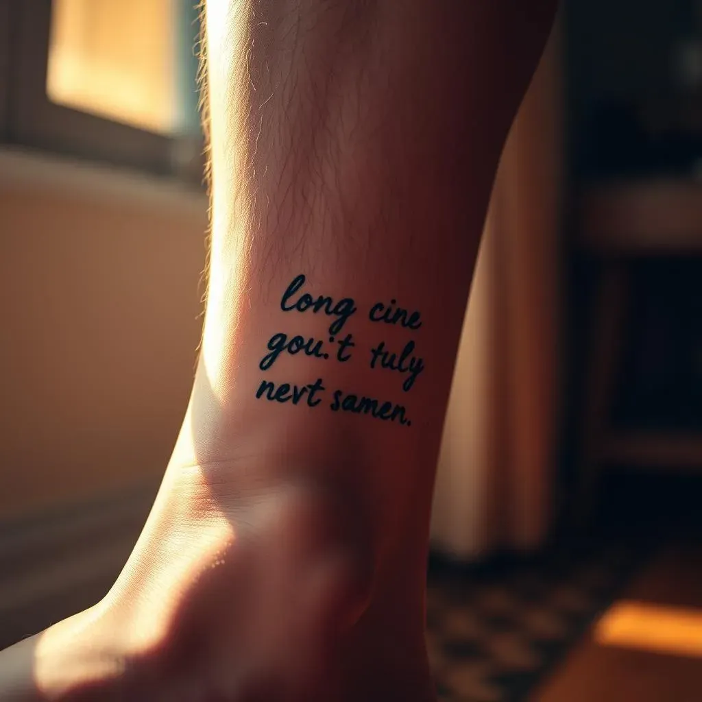 Quote Tattoos for Men's Legs: Care and Maintenance