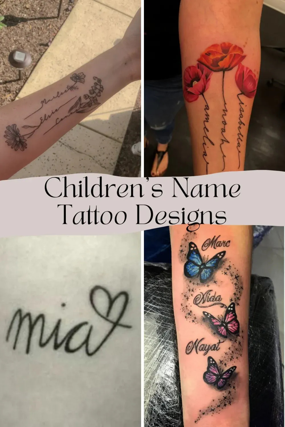 Meaningful tattoo designs with kids names revealed