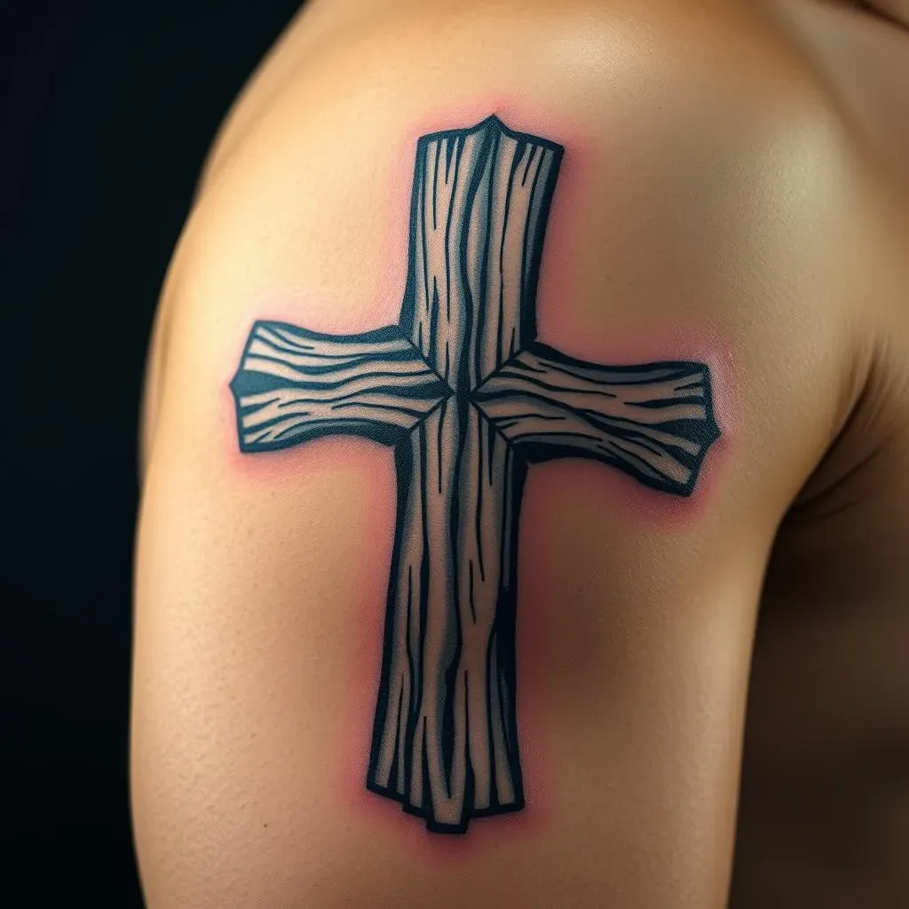 Powerful Wooden Cross Tattoos for Men: Designs & Ideas